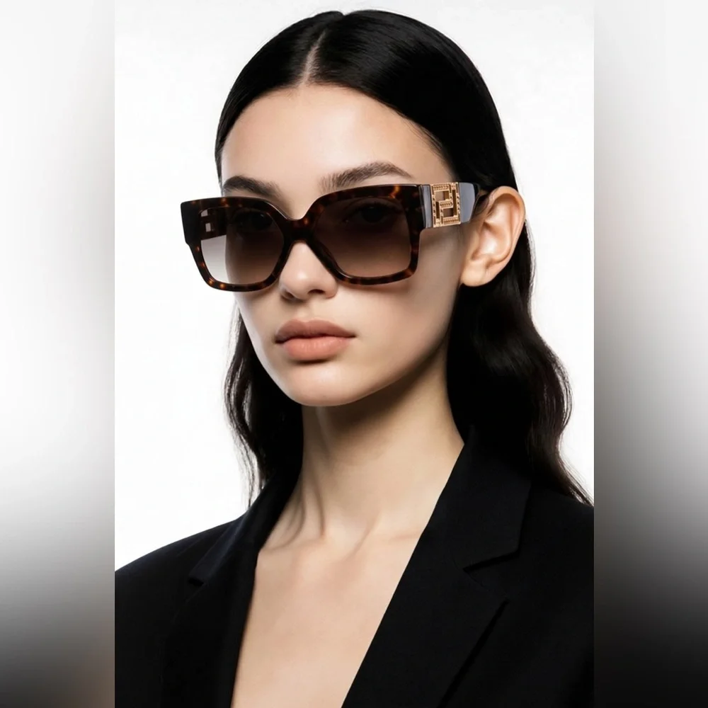 NEW AUTHENTIC Versace Tortoise Shell Sunglasses VE4402 8788 - Picture 4 of 16
